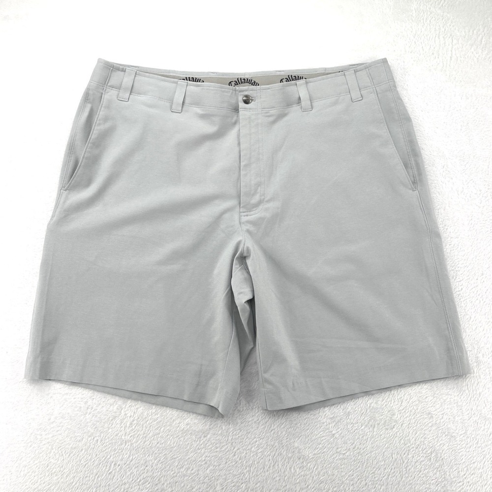 Callaway Mens Performance Golf Shorts Light Grey Flat Front‎ Size 40